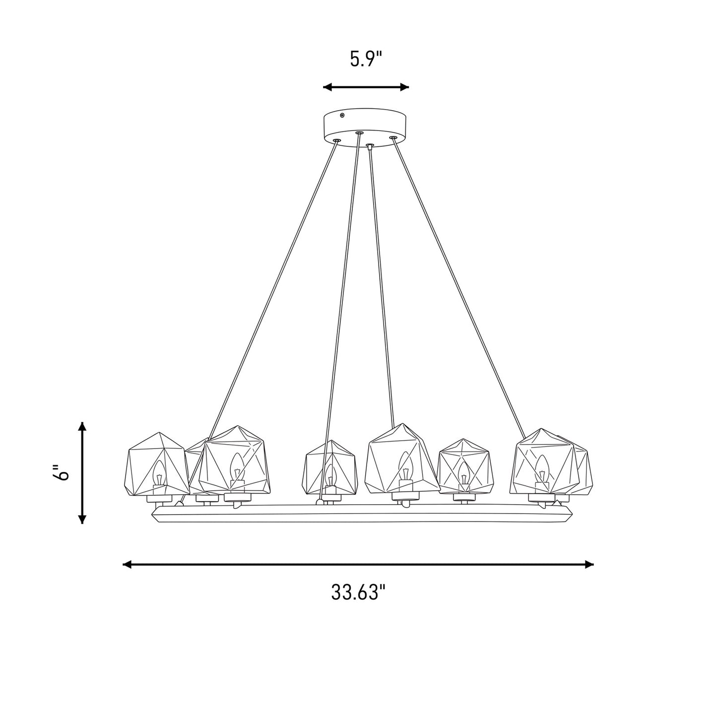 Savoy House Castello 8 Lt Chandelier, Clear Seeded, Matte Black
