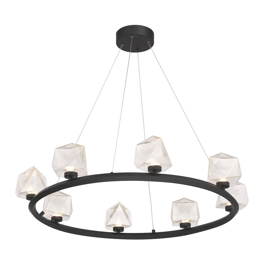 Savoy House Castello 8 Lt Chandelier, Clear Seeded, Matte Black