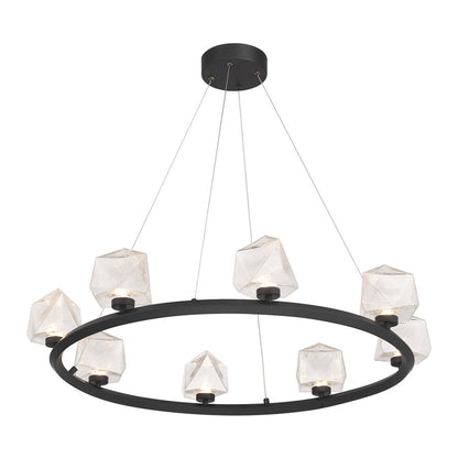 Savoy House Castello 8 Lt Chandelier, Clear Seeded, Matte Black