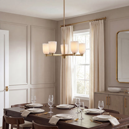 Savoy House Essentials Baldwin 5Lt Chandelier, Brass/White