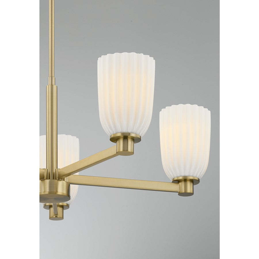 Savoy House Essentials Baldwin 5Lt Chandelier, Brass/White