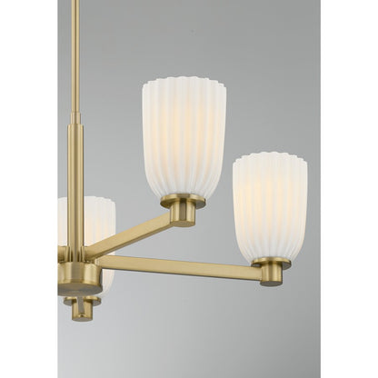 Savoy House Essentials Baldwin 5Lt Chandelier, Brass/White