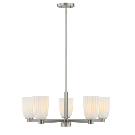 Savoy House Essentials Baldwin 5Lt Chandelier, Satin Nickel