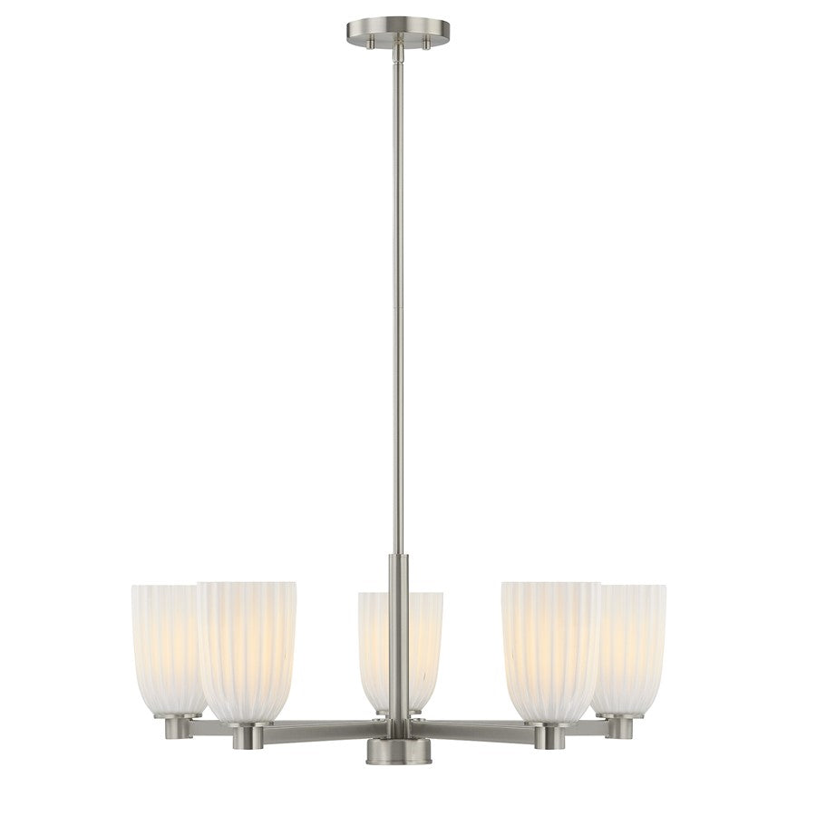 Savoy House Essentials Baldwin 5Lt Chandelier, Satin Nickel