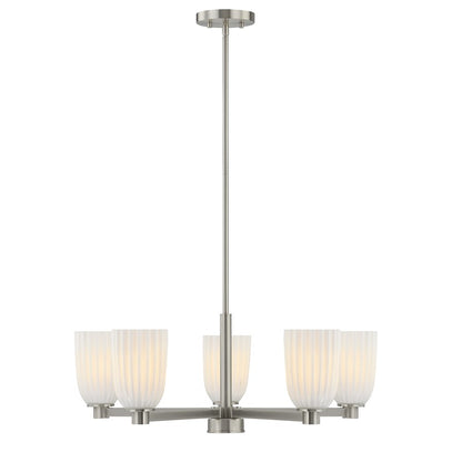 Savoy House Essentials Baldwin 5Lt Chandelier, Satin Nickel