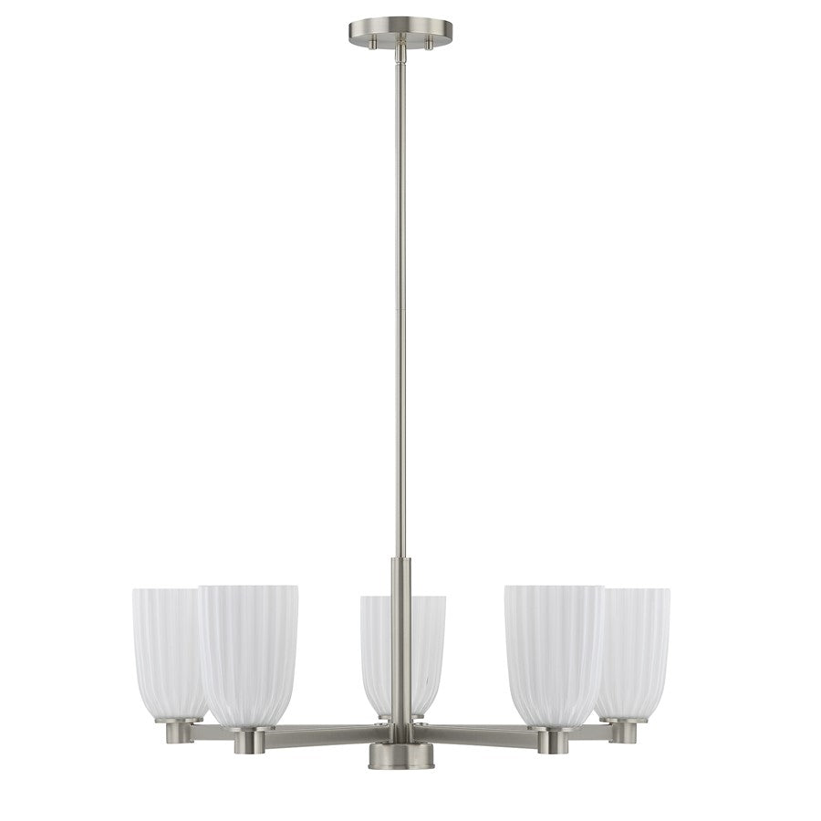 Savoy House Essentials Baldwin 5Lt Chandelier, Satin Nickel