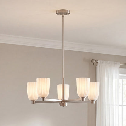 Savoy House Essentials Baldwin 5Lt Chandelier, Satin Nickel