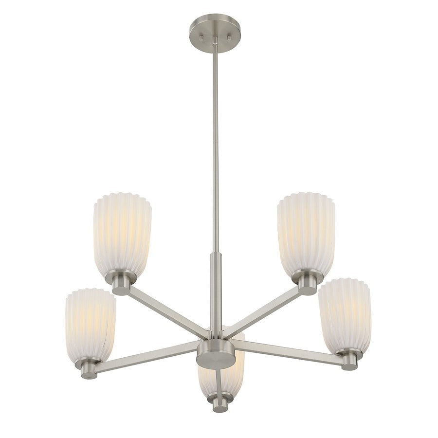 Savoy House Essentials Baldwin 5Lt Chandelier, Satin Nickel