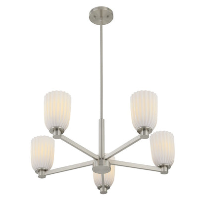 Savoy House Essentials Baldwin 5Lt Chandelier, Satin Nickel