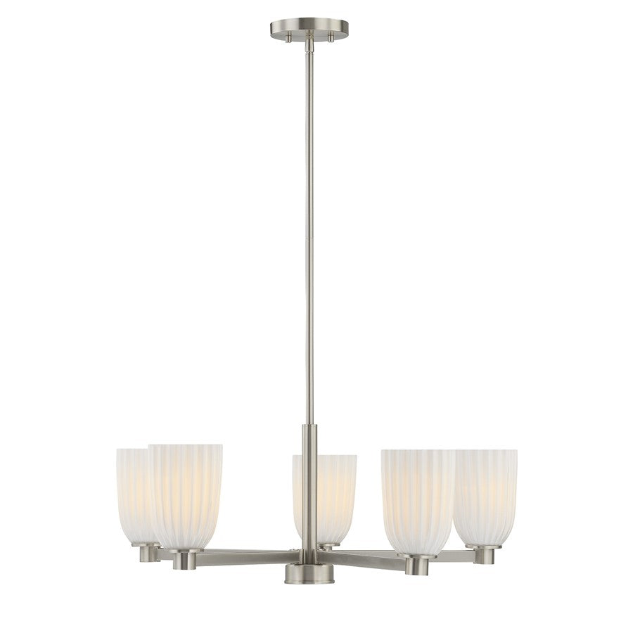 Savoy House Essentials Baldwin 5Lt Chandelier, Satin Nickel