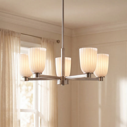 Savoy House Essentials Baldwin 5Lt Chandelier, Satin Nickel