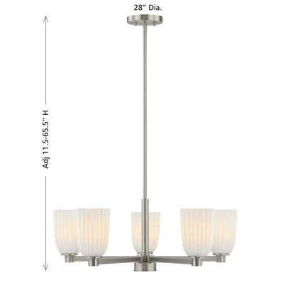 Savoy House Essentials Baldwin 5Lt Chandelier, Satin Nickel