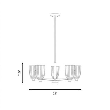 Savoy House Essentials Baldwin 5Lt Chandelier, Satin Nickel