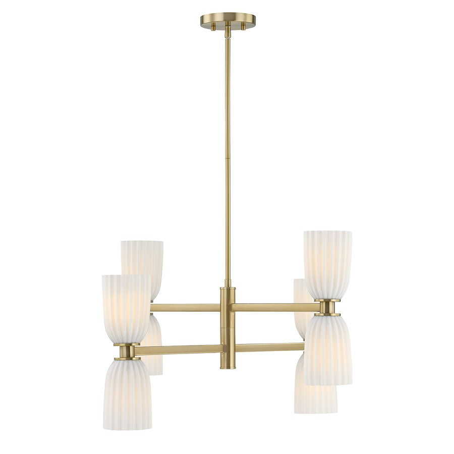 Savoy House Essentials Baldwin 8Lt Chandelier, Brass/White