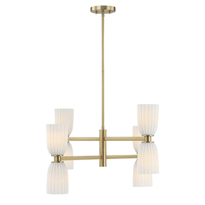 Savoy House Essentials Baldwin 8Lt Chandelier, Brass/White