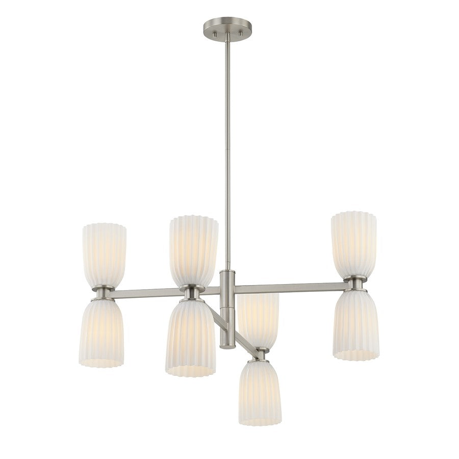 Savoy House Essentials Baldwin 8Lt Chandelier, Satin Nickel