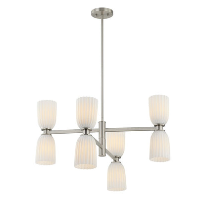 Savoy House Essentials Baldwin 8Lt Chandelier, Satin Nickel