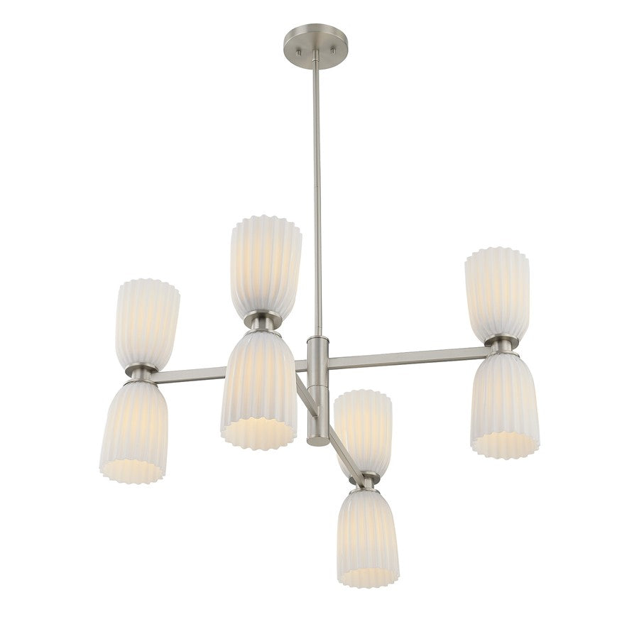 Savoy House Essentials Baldwin 8Lt Chandelier, Satin Nickel