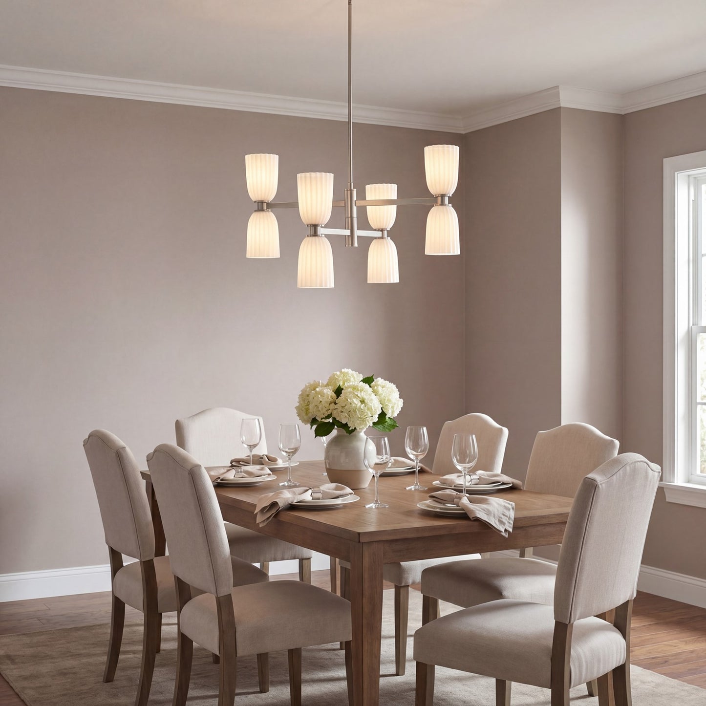 Savoy House Essentials Baldwin 8Lt Chandelier, Satin Nickel