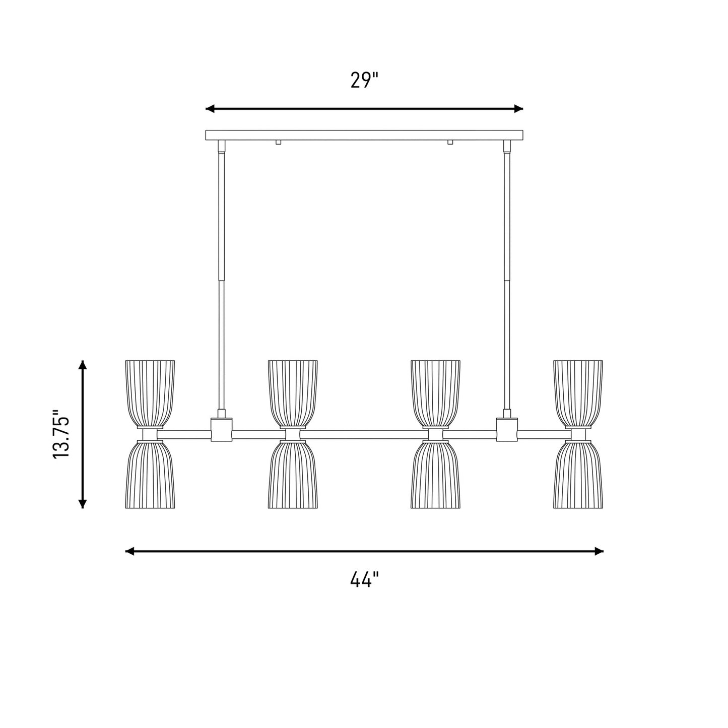 Savoy House Essentials Baldwin 8Lt Lin Chandelier, Noble Brass