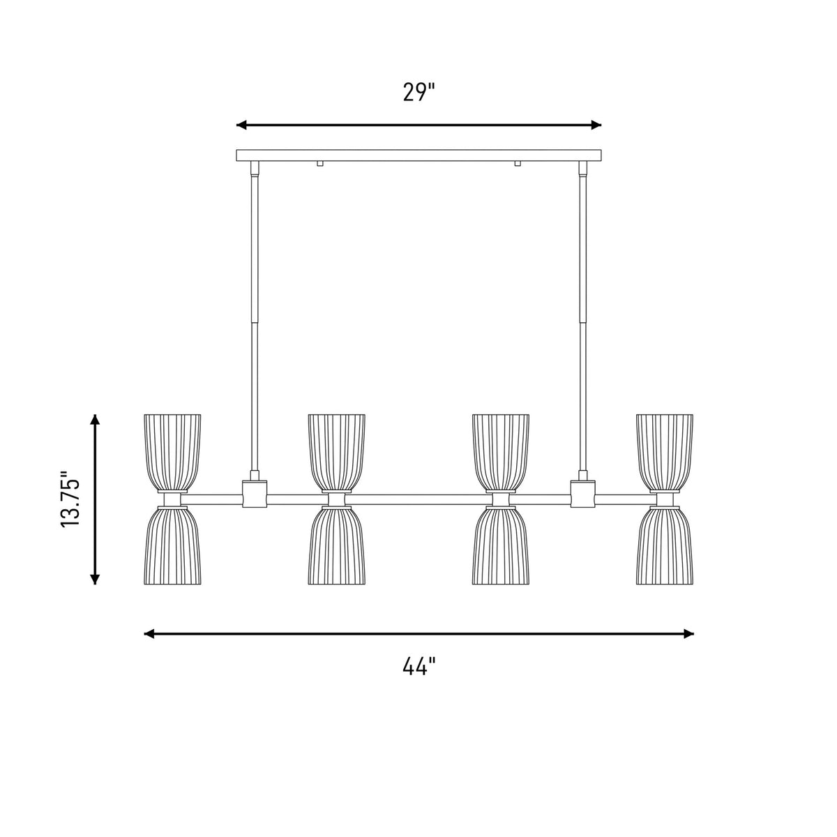 Savoy House Essentials Baldwin 8Lt Lin Chandelier, Noble Brass
