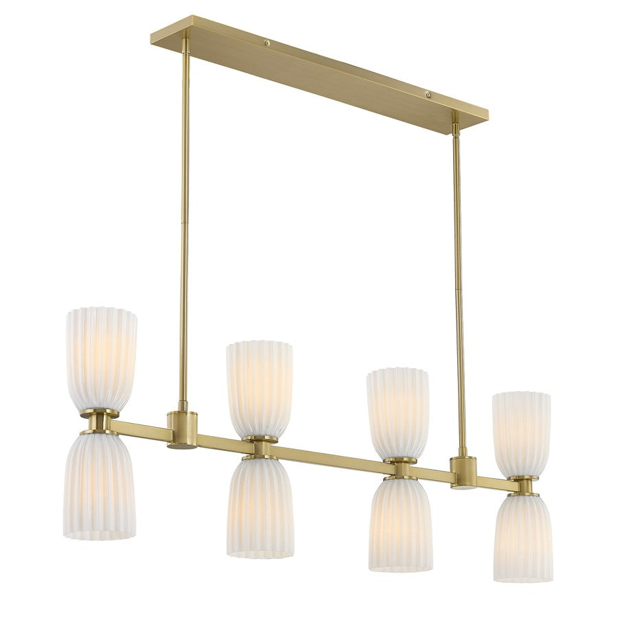 Savoy House Essentials Baldwin 8Lt Lin Chandelier, Noble Brass