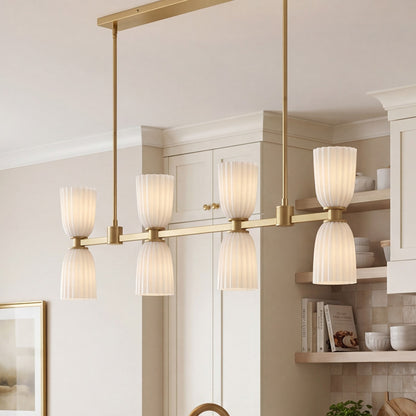 Savoy House Essentials Baldwin 8Lt Lin Chandelier, Noble Brass