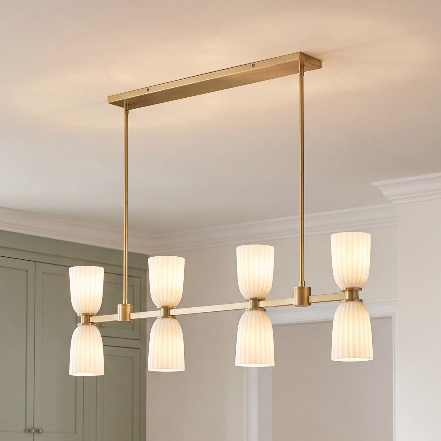 Savoy House Essentials Baldwin 8Lt Lin Chandelier, Noble Brass
