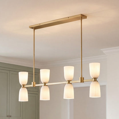Savoy House Essentials Baldwin 8Lt Lin Chandelier, Noble Brass