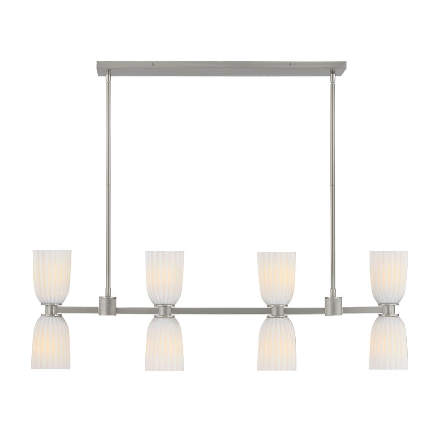 Savoy House Essentials Baldwin 8Lt Lin Chandelier, Satin Nickel