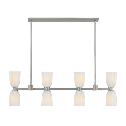 Savoy House Essentials Baldwin 8Lt Lin Chandelier, Satin Nickel