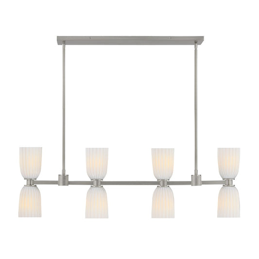Savoy House Essentials Baldwin 8Lt Lin Chandelier, Satin Nickel