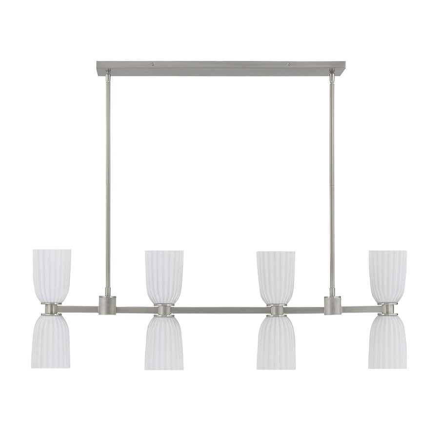 Savoy House Essentials Baldwin 8Lt Lin Chandelier, Satin Nickel