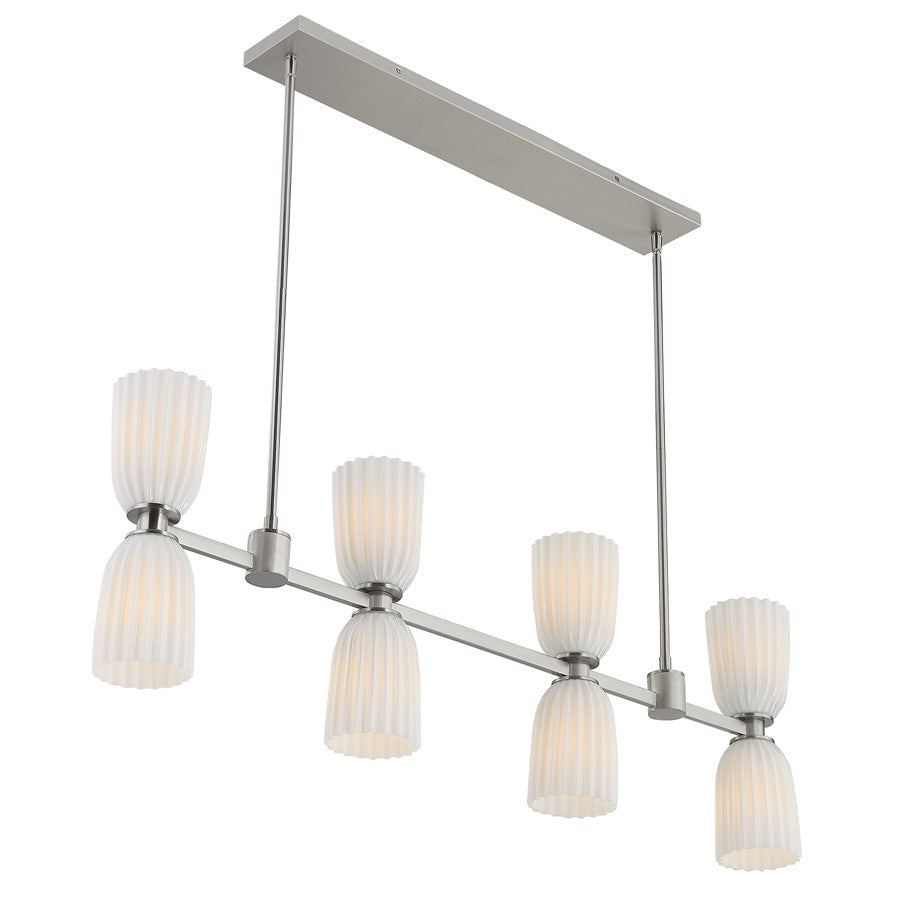 Savoy House Essentials Baldwin 8Lt Lin Chandelier, Satin Nickel
