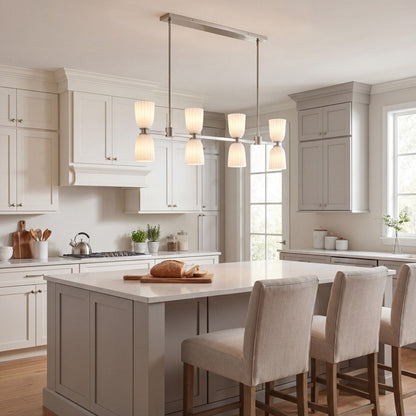 Savoy House Essentials Baldwin 8Lt Lin Chandelier, Satin Nickel