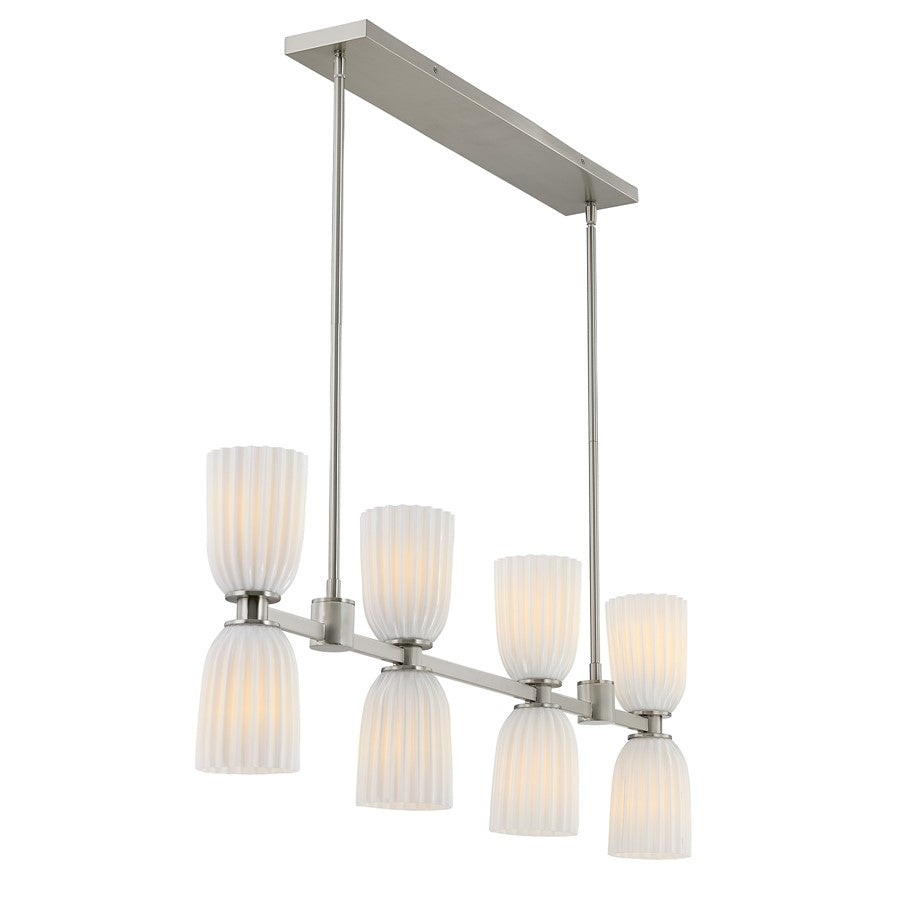 Savoy House Essentials Baldwin 8Lt Lin Chandelier, Satin Nickel