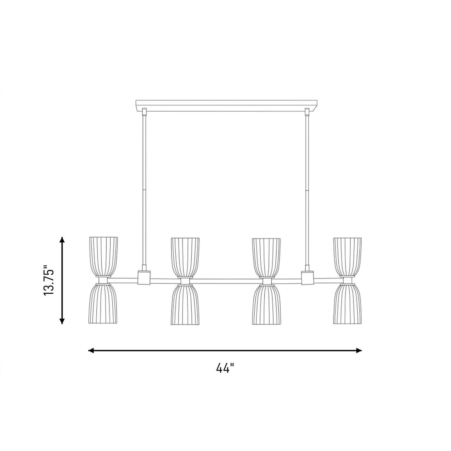 Savoy House Essentials Baldwin 8Lt Lin Chandelier, Satin Nickel