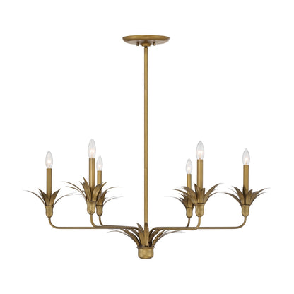 Savoy House Strathmore 42in 6-Light Chandelier | Nature-Inspired Antique Patina Metal | Dining Room & Foyer | 42 x 42 x 14.75 in | Model 1-1260-6-339