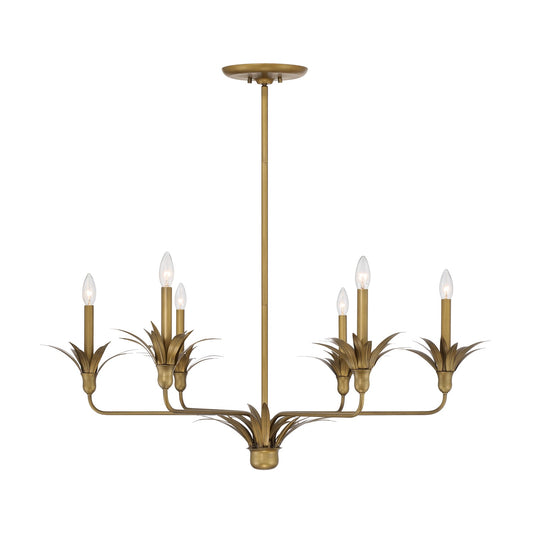 Savoy House Strathmore 42in 6-Light Chandelier | Nature-Inspired Antique Patina Metal | Dining Room & Foyer | 42 x 42 x 14.75 in | Model 1-1260-6-339