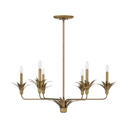 Savoy House Strathmore 42in 6-Light Chandelier | Nature-Inspired Antique Patina Metal | Dining Room & Foyer | 42 x 42 x 14.75 in | Model 1-1260-6-339