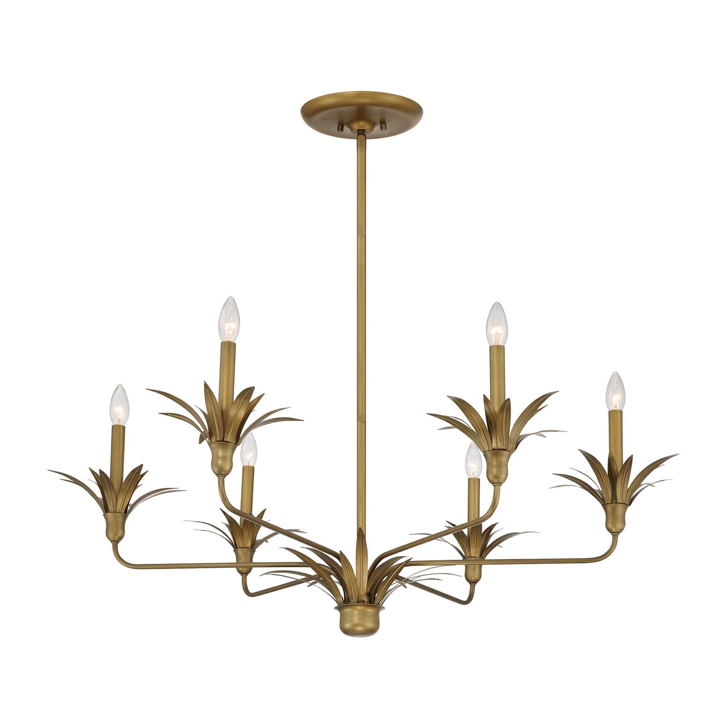 Savoy House Strathmore 42in 6-Light Chandelier | Nature-Inspired Antique Patina Metal | Dining Room & Foyer | 42 x 42 x 14.75 in | Model 1-1260-6-339
