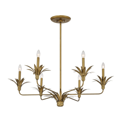 Savoy House Strathmore 42in 6-Light Chandelier | Nature-Inspired Antique Patina Metal | Dining Room & Foyer | 42 x 42 x 14.75 in | Model 1-1260-6-339
