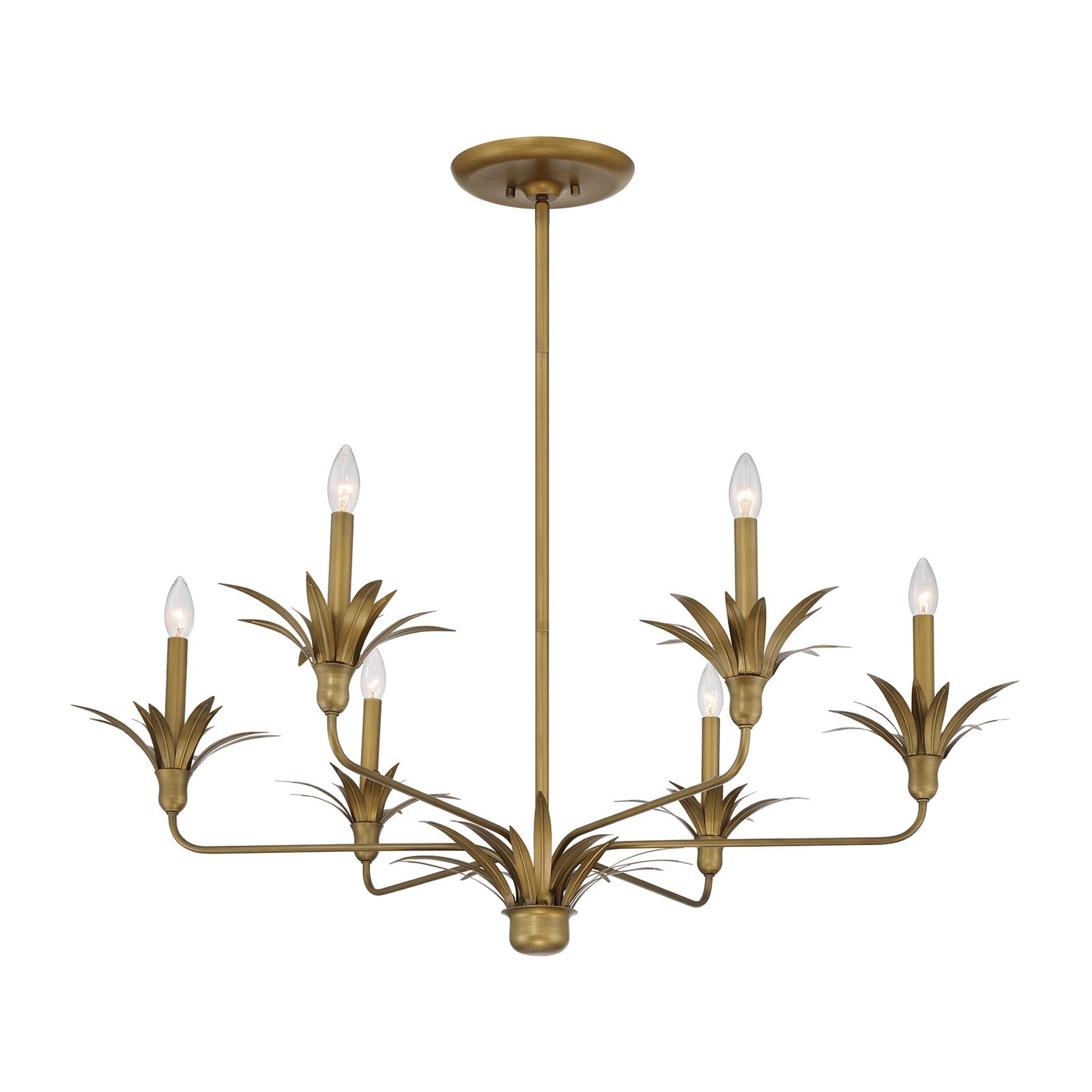 Savoy House Strathmore 42in 6-Light Chandelier | Nature-Inspired Antique Patina Metal | Dining Room & Foyer | 42 x 42 x 14.75 in | Model 1-1260-6-339