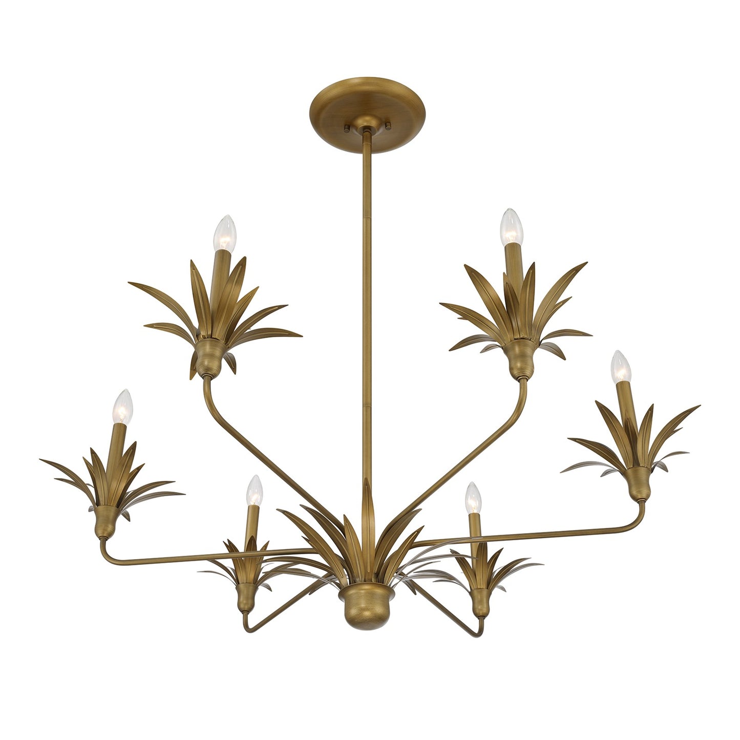 Savoy House Strathmore 42in 6-Light Chandelier | Nature-Inspired Antique Patina Metal | Dining Room & Foyer | 42 x 42 x 14.75 in | Model 1-1260-6-339