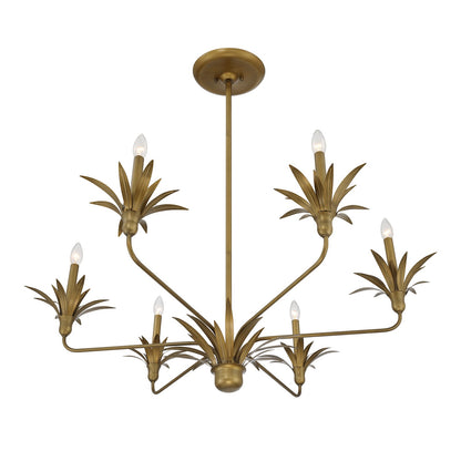 Savoy House Strathmore 42in 6-Light Chandelier | Nature-Inspired Antique Patina Metal | Dining Room & Foyer | 42 x 42 x 14.75 in | Model 1-1260-6-339