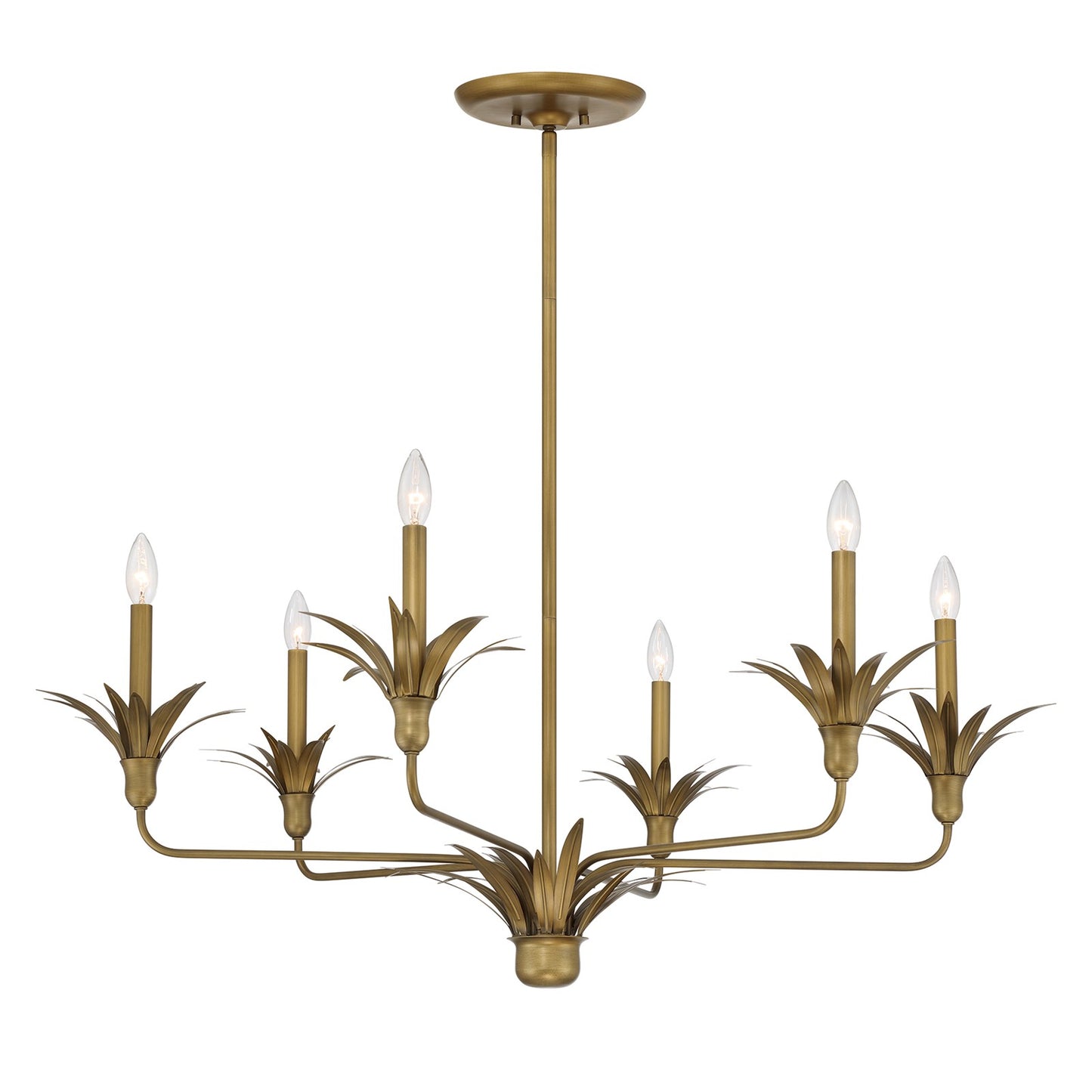 Savoy House Strathmore 42in 6-Light Chandelier | Nature-Inspired Antique Patina Metal | Dining Room & Foyer | 42 x 42 x 14.75 in | Model 1-1260-6-339