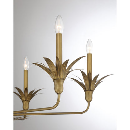 Savoy House Strathmore 42in 6-Light Chandelier | Nature-Inspired Antique Patina Metal | Dining Room & Foyer | 42 x 42 x 14.75 in | Model 1-1260-6-339