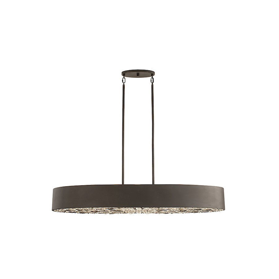 6 Light Linear Chandelier, Black Cashmere