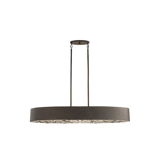 6 Light Linear Chandelier, Black Cashmere