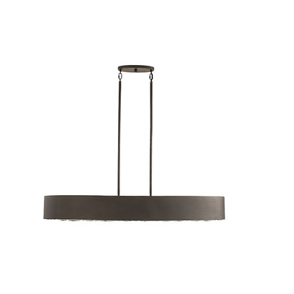 6 Light Linear Chandelier, Black Cashmere